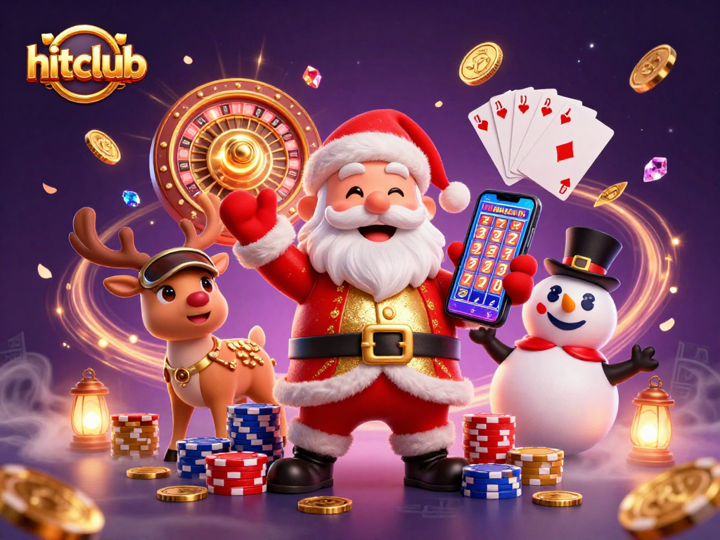 Join hitclub's festive casino adventure featuring Santa, reindeer, and a snowman!
