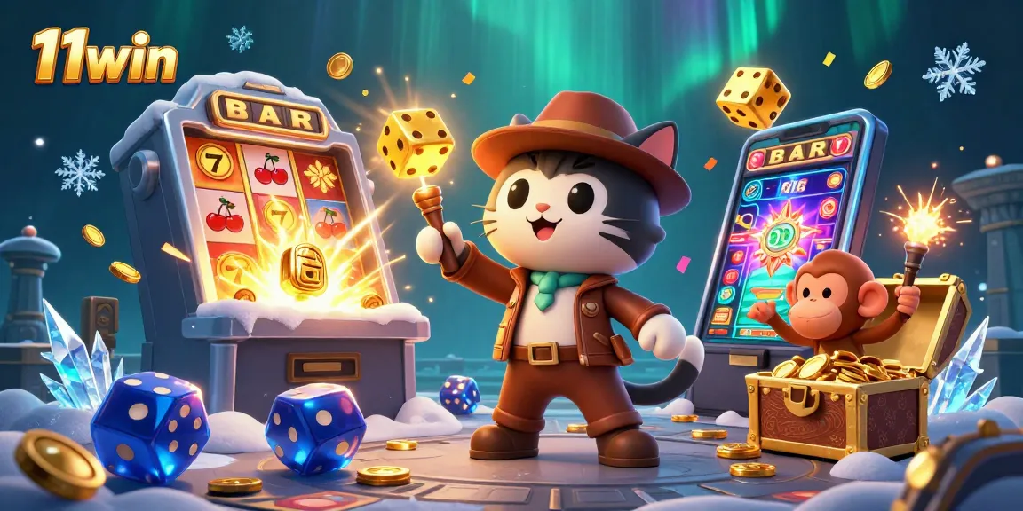 Engage with thrilling casino action featuring 11win's vibrant 3D adventure in a treasure-filled scene.