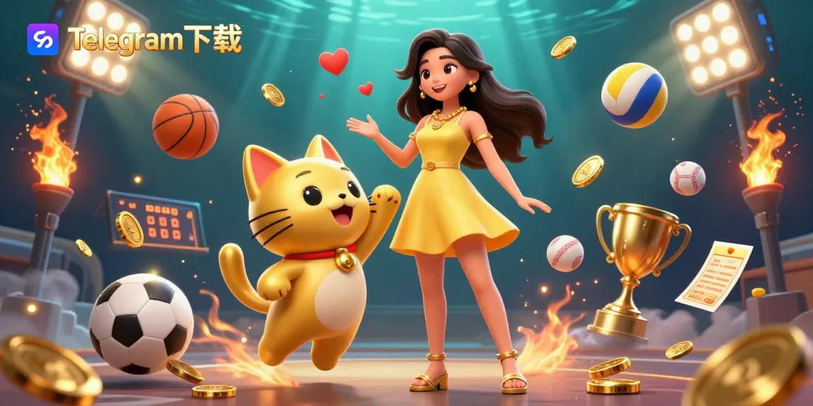 参与令人兴奋的胜利，展示一位快乐的亚洲女性和一只幸运猫，背景是充满活力的体育元素。