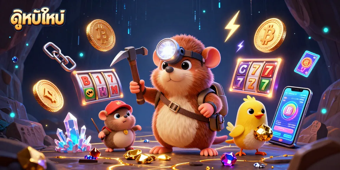 Experience the thrill of ดูหนังใหม่ through this vibrant casino-themed illustration showcasing engaging gaming elements.