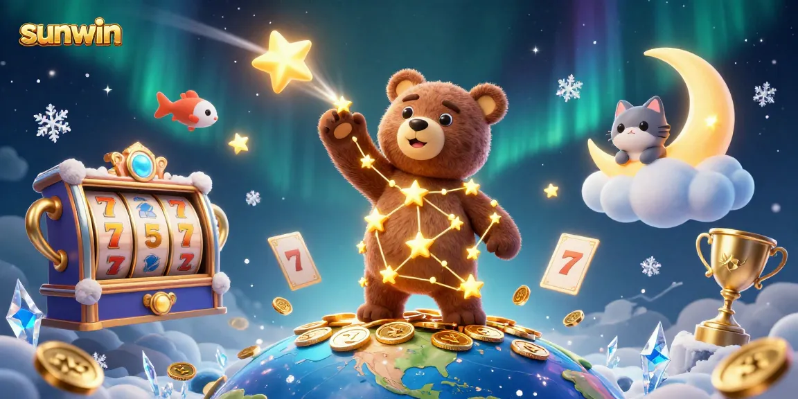 Engage in premium gaming experiences with sunwin, featuring vibrant slot games and golden trophies.