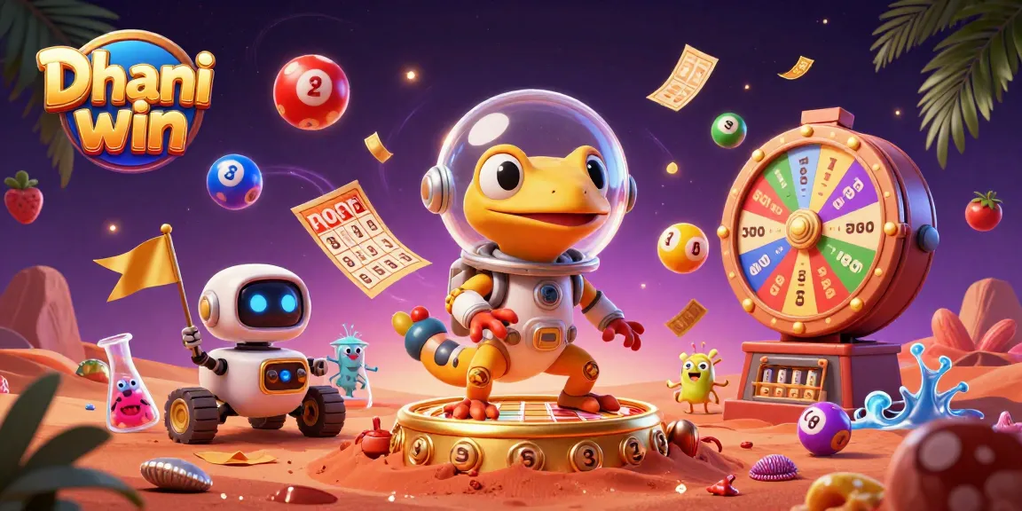 Dhani win players join the Martian adventure with vibrant lottery elements and a golden casino backdrop
