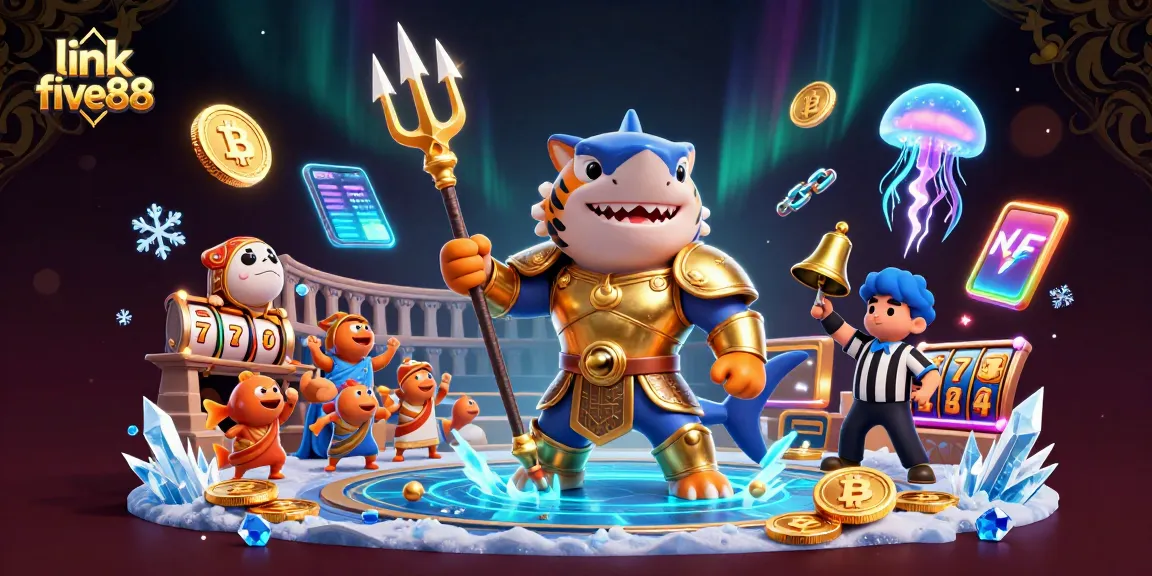 Engage with link five88 in this thrilling 3D casino scene showcasing an underwater colosseum.