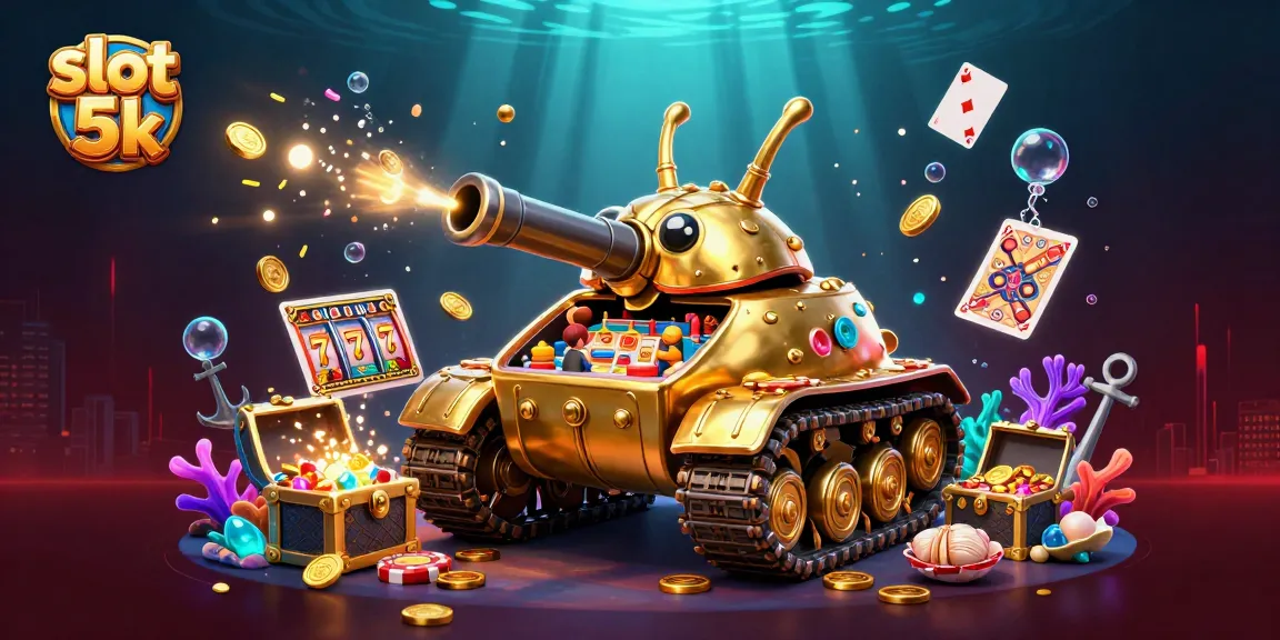 Engage in exciting gaming adventures at slot 5k with lively casino elements amidst dynamic underwater visuals.